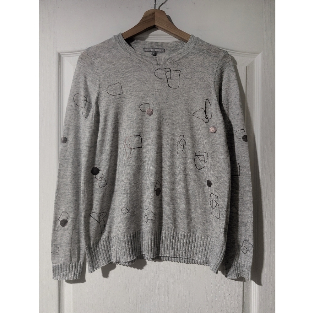 Oliver Bonas | Women's Printed Sweater In Grey